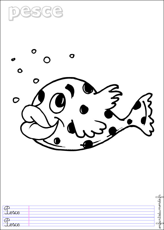 coloriage poisson 3